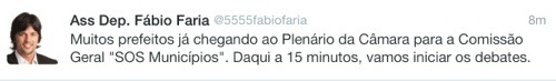 Fábio Faria destaca a presença de vários prefeitos no plenário da Câmara