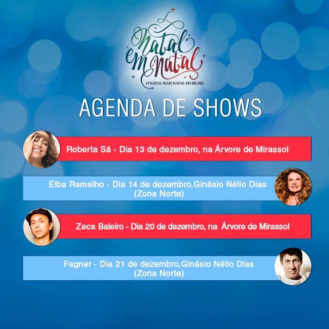 Shows do Natal em Natal com boas atraÃ§Ãµes