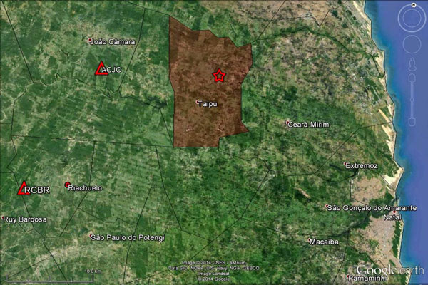 UFRN registra novo tremor de terra em Taipu