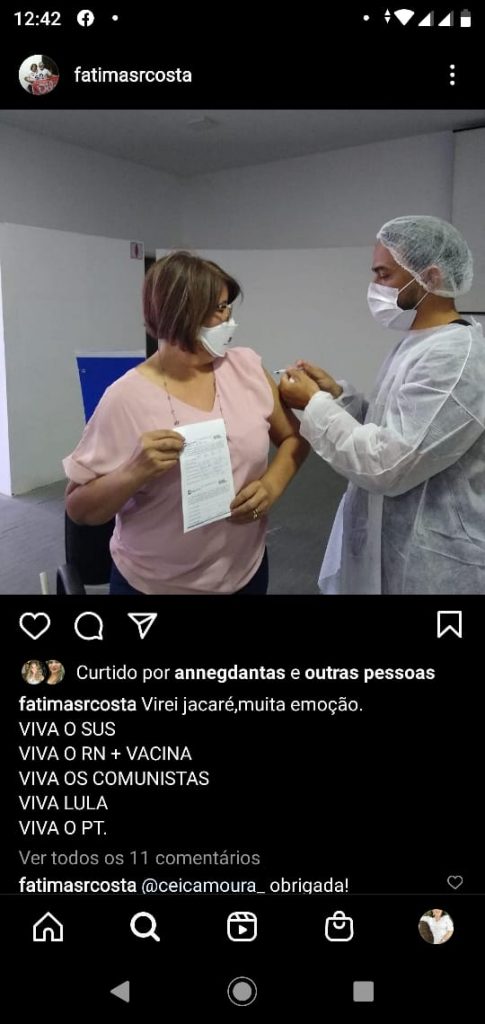 fatima do pt de caico Vacina: mais uma pessoa "fura fila" em Caicó (RN)