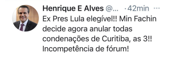 Henrique comemora Lula