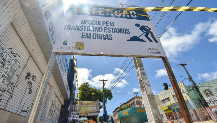 pela la Prefeitura de Natal (RN) inicia obra de acessibilidade das calçadas da Avenida Rio Branco