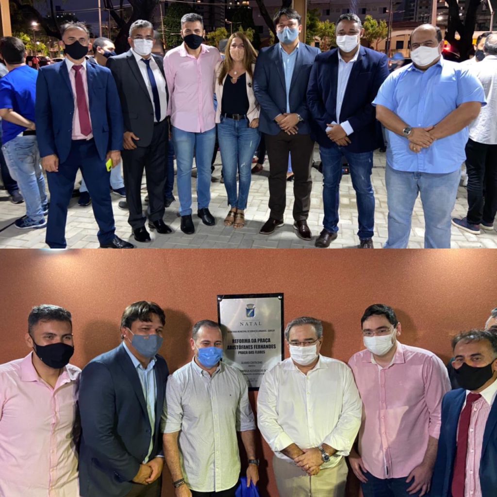 Vereadores participam de solenidade de inauguraÃ§Ã£o da nova PraÃ§a das Flores