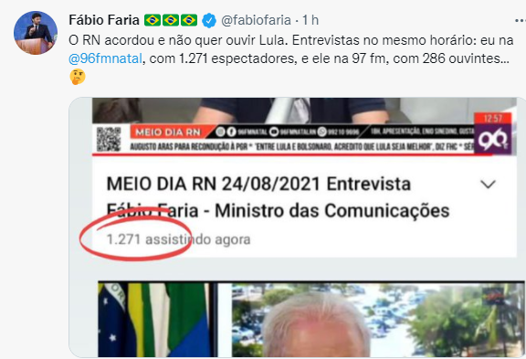 Fábio Faria derrotou Lula no RN