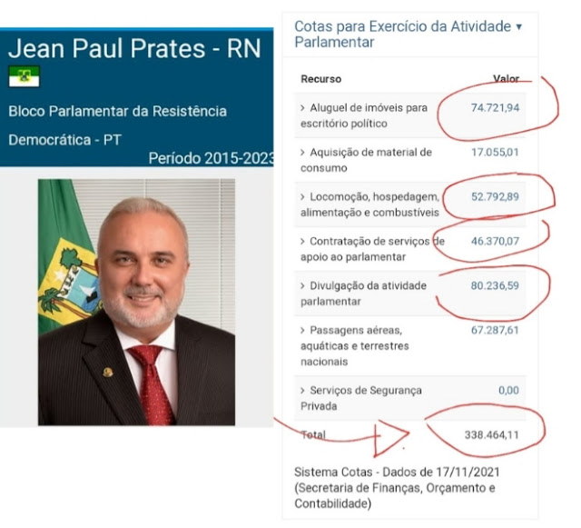jean-carioca Enquanto muitos não tem o que comer, Senador Jean-Paul esbanja gastos com dinheiro público
