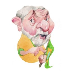 Corrupto Lula com a bandeira amarela não cola