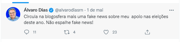 Ãlvaro Dias: Não espalhe