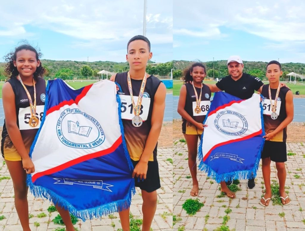 GuamarÃ© Ã© ouro e prata nas provas de atletismo (80m) dos JERNS