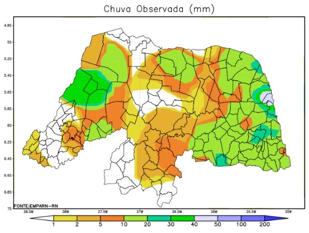 Quinta-feira chuvosa com acumulados acima de 40mm nas regiões Leste e Agreste