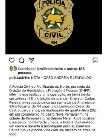 Suspeito de matar advogada e namorado em Nova Parnamirim se mata em posto de combustÃvel