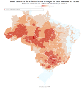 Brasil tem mais de mil cidades em situaÃ§Ã£o de seca extrema ou severa