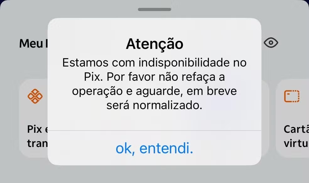 Clientes relatam instabilidade do PIX em diversos bancos nesta manhÃ£