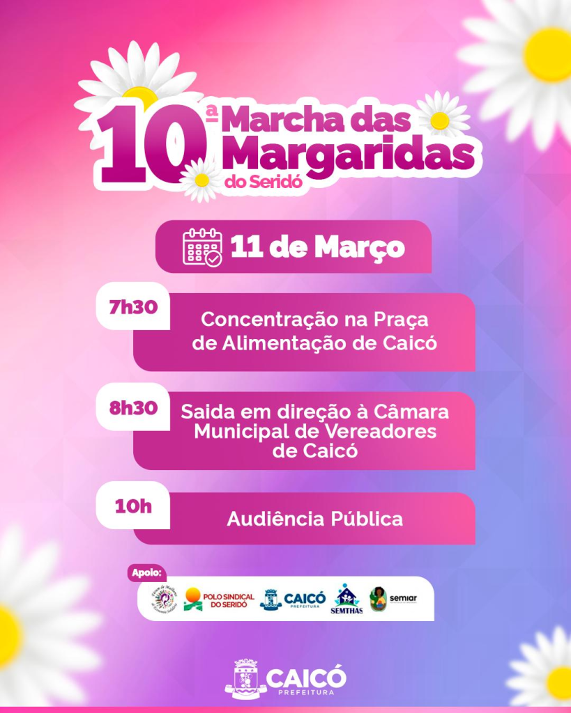 Secretaria de AssistÃªncia Social celebra 10 anos junto a Marcha das Margaridas do SeridÃ³