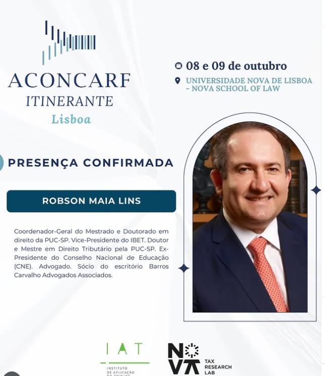 Jurista potiguar Robson Maia Lins será presença confirmada em debate internacional sobre reforma tributária
