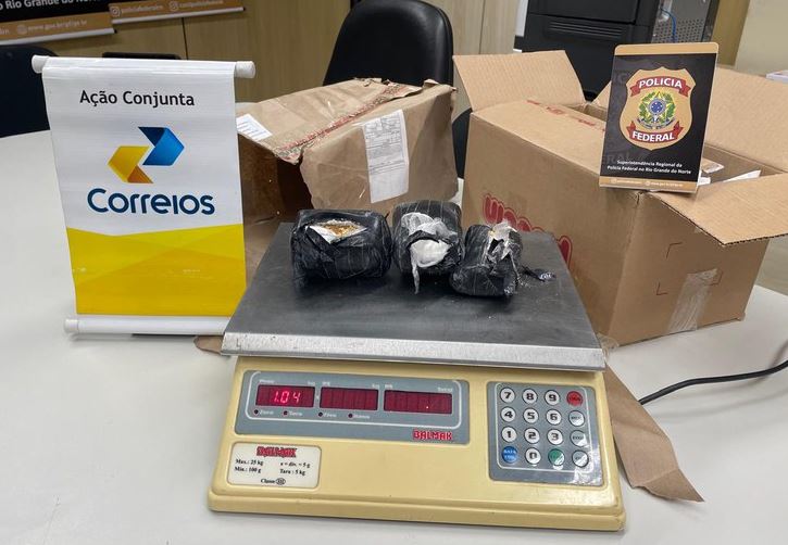 PF apreende em Natal cocaÃna enviada pelos Correios; droga tinha como destino a cidade de Pau dos Ferros