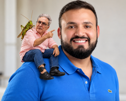 Melhor sÃ³ do que com um gafanhoto no ombro: DadÃ¡ Costa desaparece do lado de Dr. Tadeu no segundo turno